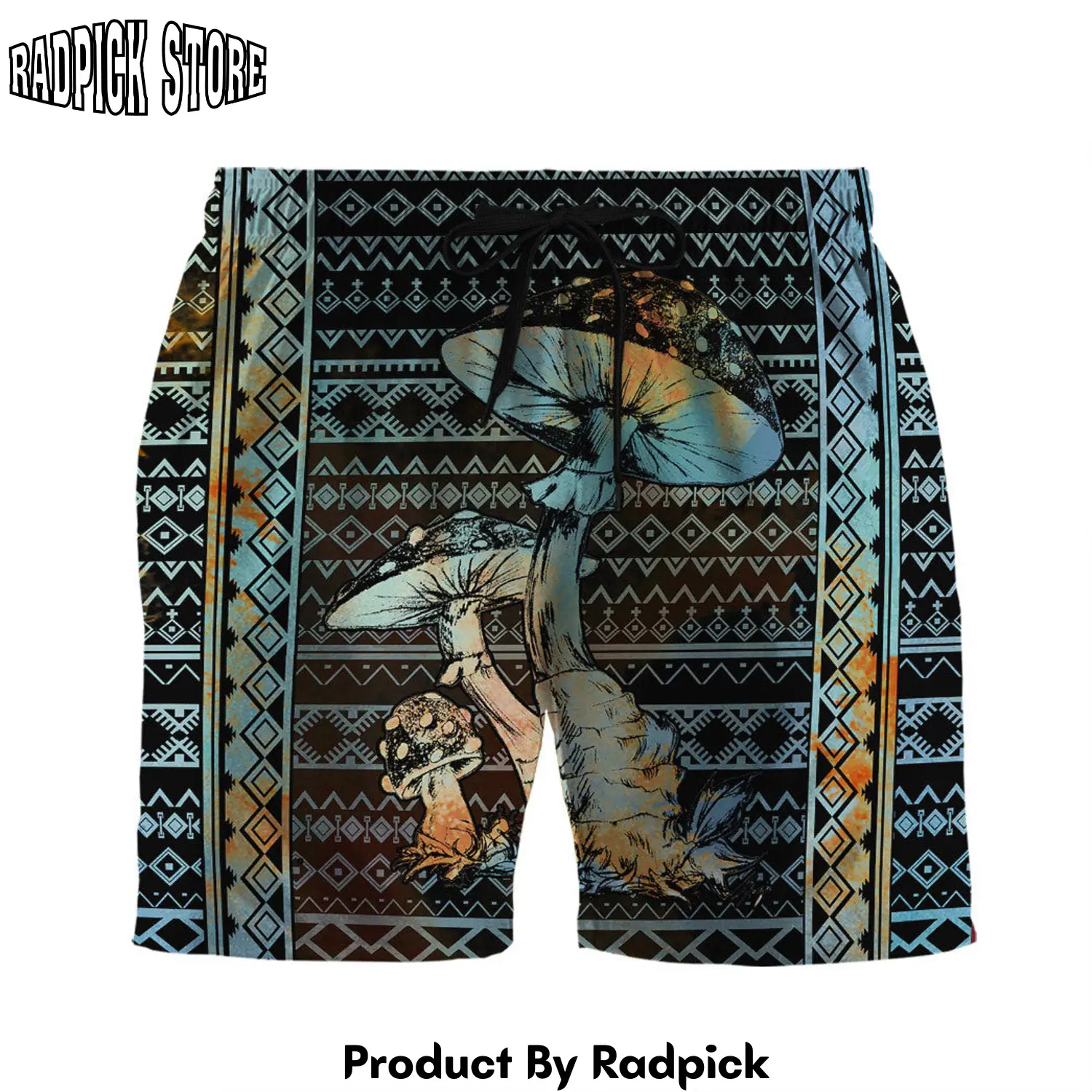 Radpick 3d mushroom hawaii shorts rp631331